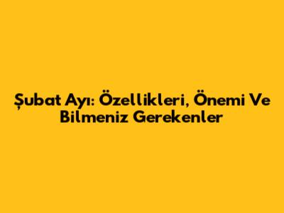 Şubat Ayı: Özellikleri, Önemi Ve Bilmeniz Gerekenler