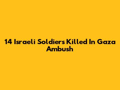 14 Israeli Soldiers Killed In Gaza Ambush
