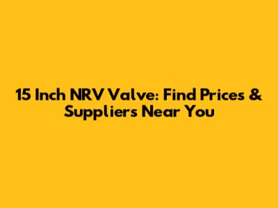 15 Inch NRV Valve: Find Prices & Suppliers Near You