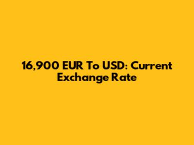 16,900 EUR To USD: Current Exchange Rate