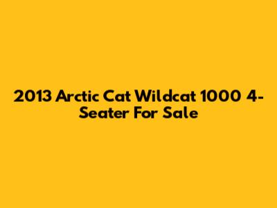 2013 Arctic Cat Wildcat 1000 4-Seater For Sale