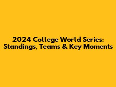 2024 College World Series: Standings, Teams & Key Moments