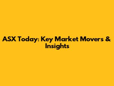 ASX Today: Key Market Movers & Insights