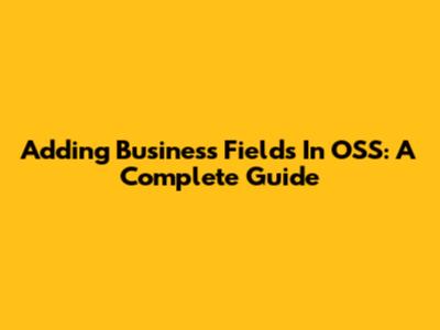 Adding Business Fields In OSS: A Complete Guide