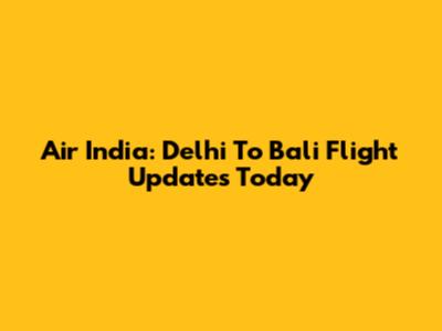 Air India: Delhi To Bali Flight Updates Today