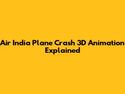 Air India Plane Crash 3D Animation Explained