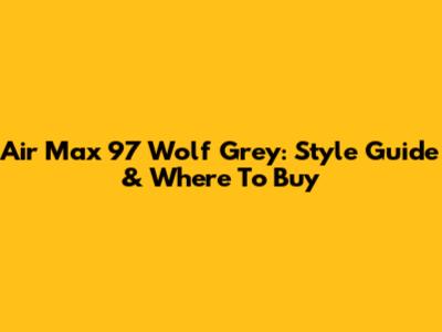 Air Max 97 Wolf Grey: Style Guide & Where To Buy