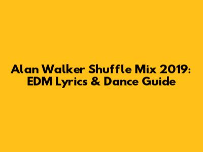 Alan Walker Shuffle Mix 2019: EDM Lyrics & Dance Guide