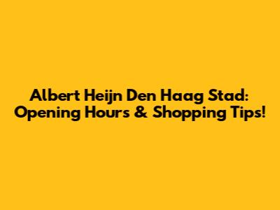 Albert Heijn Den Haag Stad: Opening Hours & Shopping Tips!