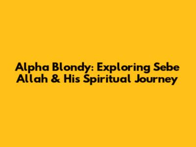 Alpha Blondy: Exploring 'Sebe Allah' & His Spiritual Journey