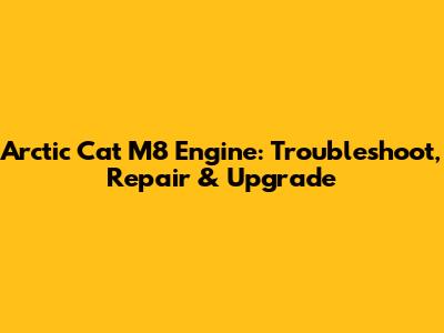 Arctic Cat M8 Engine: Troubleshoot, Repair & Upgrade