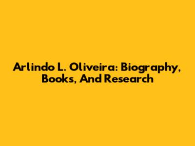 Arlindo L. Oliveira: Biography, Books, And Research