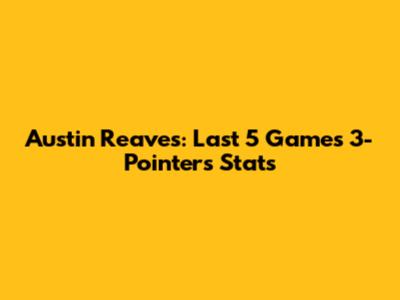 Austin Reaves: Last 5 Games 3-Pointers Stats