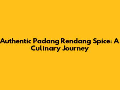 Authentic Padang Rendang Spice: A Culinary Journey