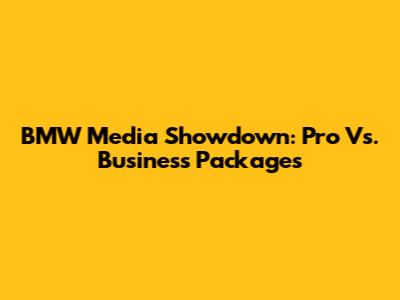 BMW Media Showdown: Pro Vs. Business Packages