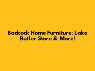 Badcock Home Furniture: Lake Butler Store & More!