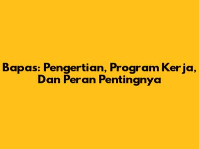 Bapas: Pengertian, Program Kerja, Dan Peran Pentingnya