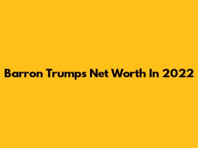 Barron Trump's Net Worth In 2022