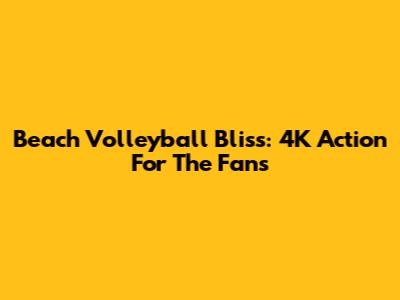 Beach Volleyball Bliss: 4K Action For The Fans