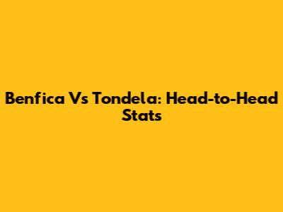 Benfica Vs Tondela: Head-to-Head Stats