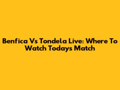 Benfica Vs Tondela Live: Where To Watch Today's Match