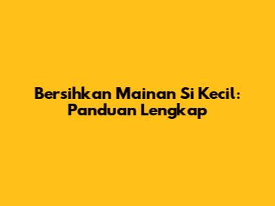 Bersihkan Mainan Si Kecil: Panduan Lengkap