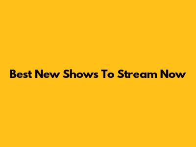 Best New Shows To Stream Now