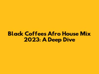 Black Coffee's Afro House Mix 2023: A Deep Dive