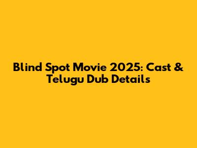 Blind Spot Movie 2025: Cast & Telugu Dub Details