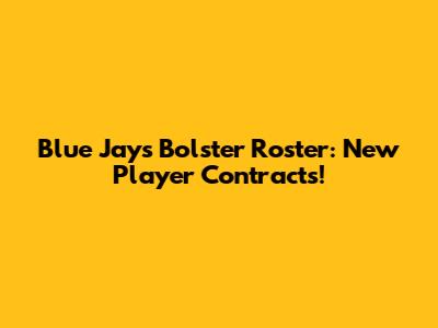 Blue Jays Bolster Roster: New Player Contracts!