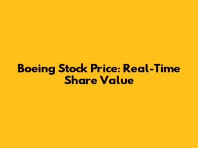 Boeing Stock Price: Real-Time Share Value