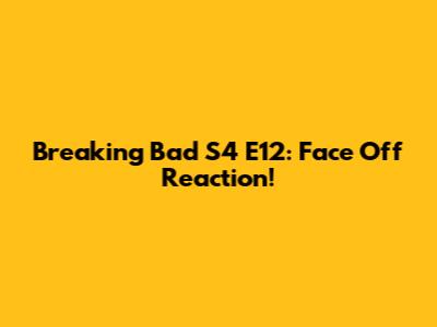 Breaking Bad S4 E12: "Face Off" Reaction!
