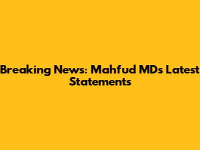Breaking News: Mahfud MD's Latest Statements