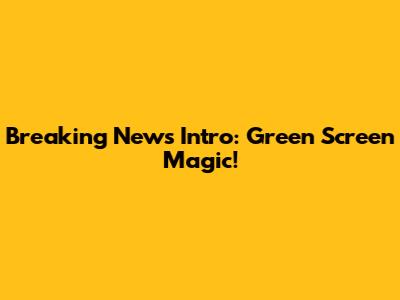 Breaking News Intro: Green Screen Magic!