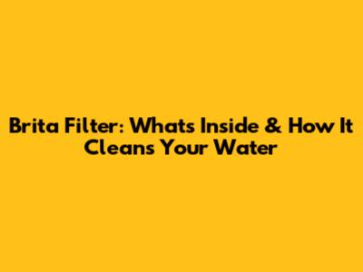 Brita Filter: What's Inside & How It Cleans Your Water