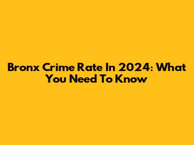 Bronx Crime Rate In 2024: What You Need To Know