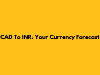 CAD To INR: Your Currency Forecast