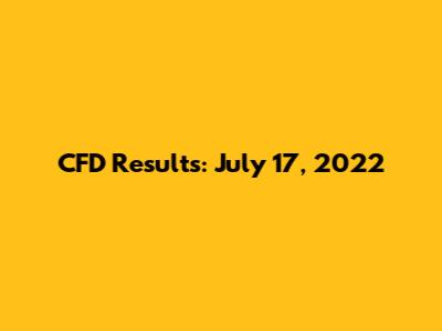 CFD Results: July 17, 2022