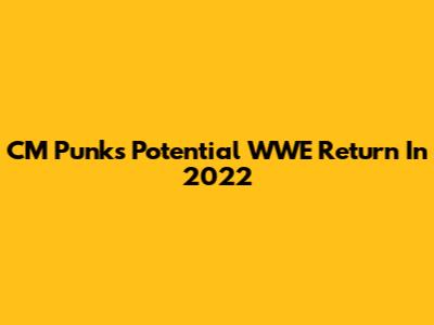 CM Punk's Potential WWE Return In 2022