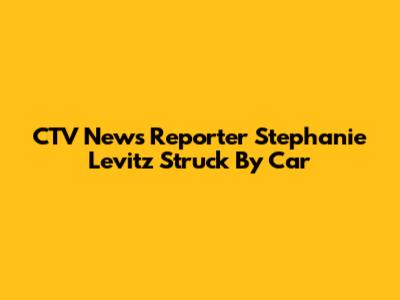 CTV News Reporter Stephanie Levitz Struck By Car