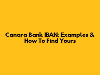 Canara Bank IBAN: Examples & How To Find Yours