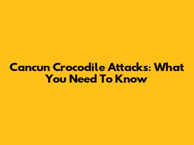 Cancun Crocodile Attacks: What You Need To Know