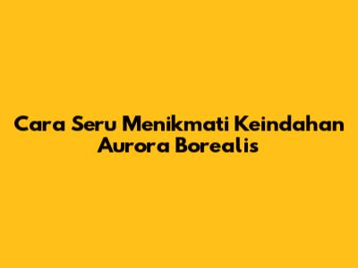 Cara Seru Menikmati Keindahan Aurora Borealis