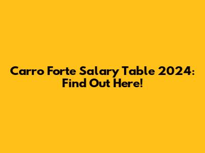 Carro Forte Salary Table 2024: Find Out Here!
