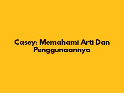 Casey: Memahami Arti Dan Penggunaannya