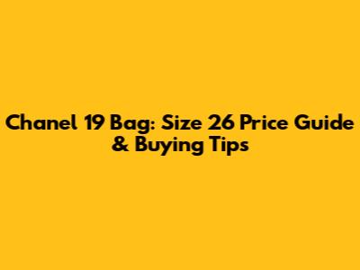 Chanel 19 Bag: Size 26 Price Guide & Buying Tips