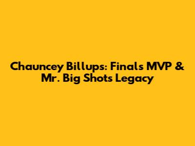 Chauncey Billups: Finals MVP & Mr. Big Shot's Legacy