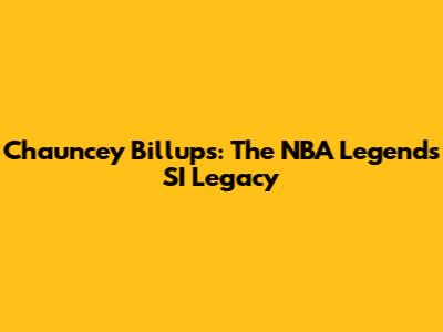 Chauncey Billups: The NBA Legend's SI Legacy