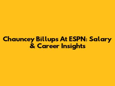 Chauncey Billups At ESPN: Salary & Career Insights