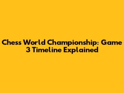 Chess World Championship: Game 3 Timeline Explained
